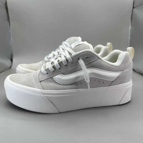 Vans Knu Skool Stack Sneaker Shoes Women's 9.5 White Beige Platform Skate - Picture 2 of 9